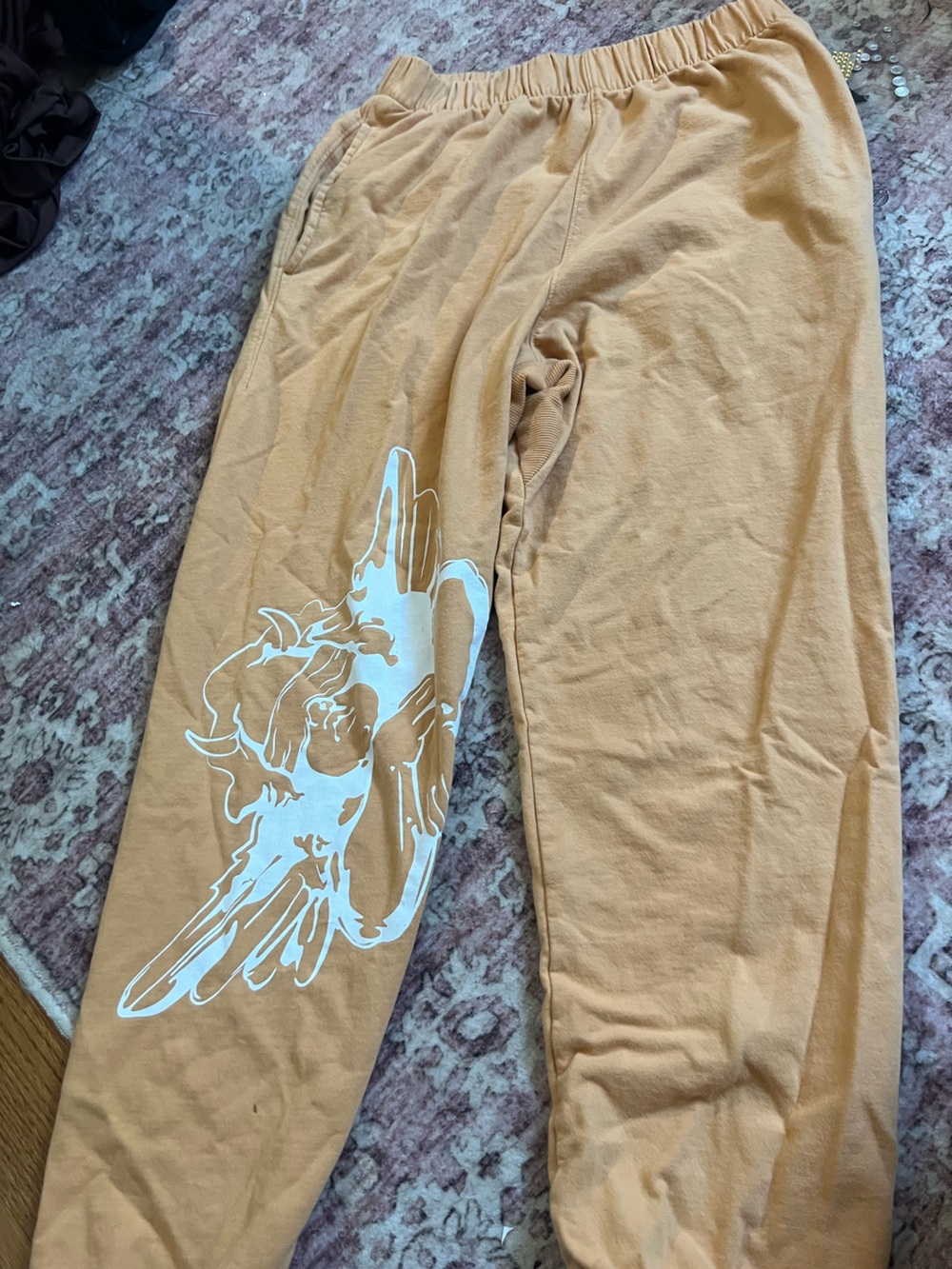 Boys Lie Peach Track Pants with White Graphic